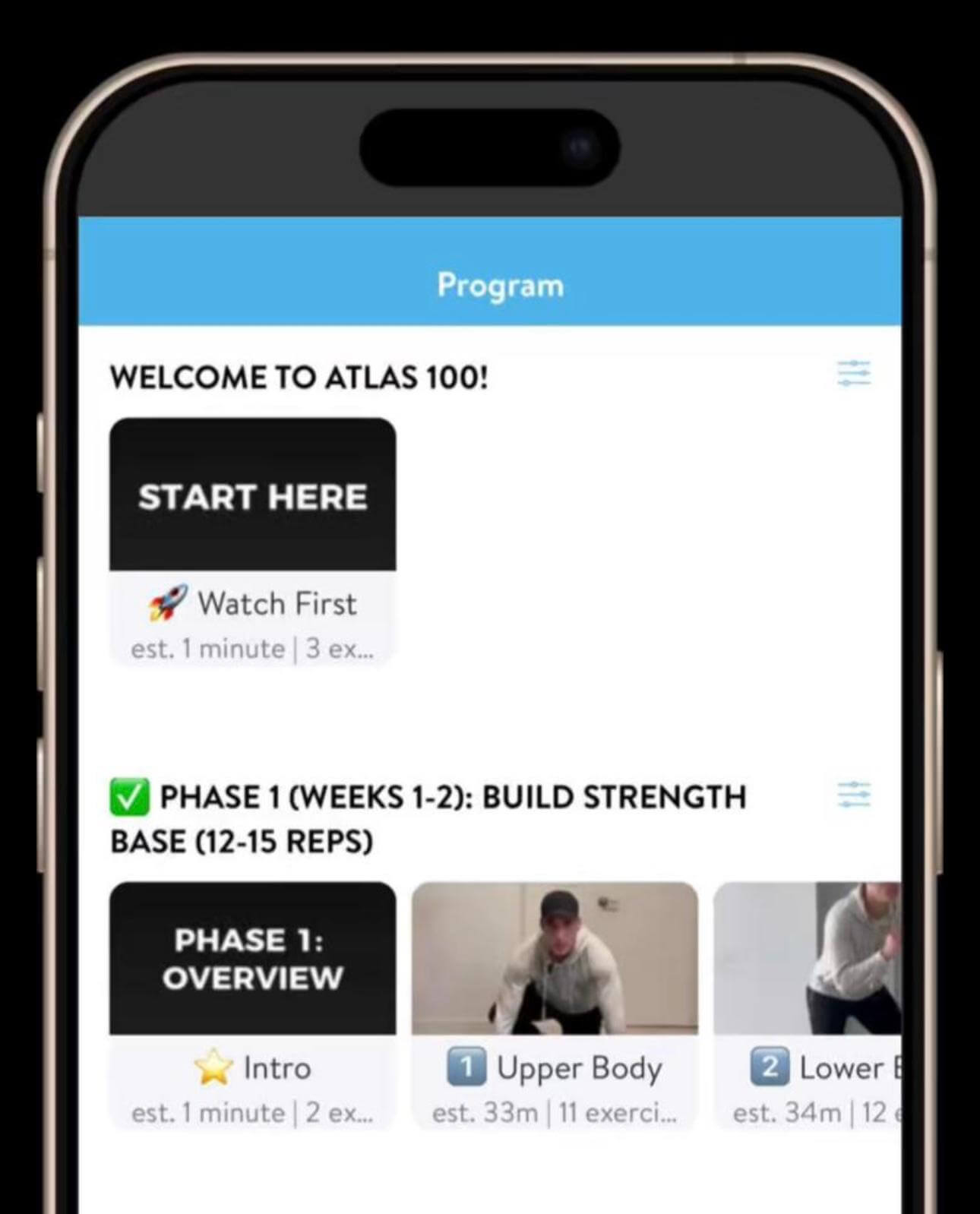 Atlas 100 coaching app screenshot